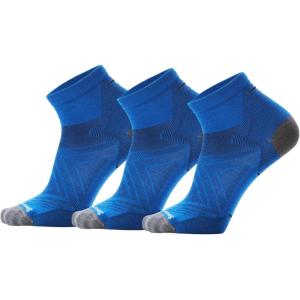 Smartwool Men’s Run Zero Cushion Ankle Socks(Laguna Blue-deep Navy-3pk)