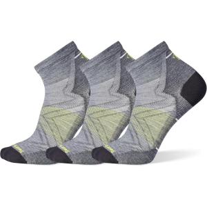 Smartwool Men’s Run Zero Cushion Ankle Socks(Medium Gray-3pk)