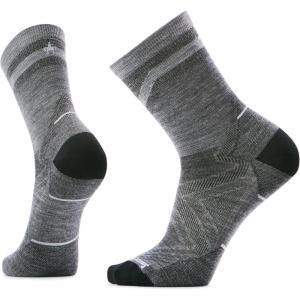 Smartwool Men’s Run Zero Cushion Mid Crew Pattern Socks(Light Gray)