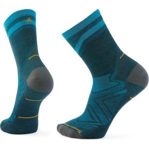Smartwool Men’s Run Zero Cushion Mid Crew Pattern Socks(Twilight Blue)