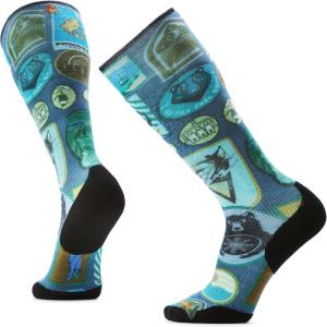 Smartwool Mens Ski Targeted Cushion Explorer Print Over the Calf Socks(Deep Navy)