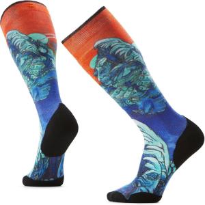 Smartwool Men’s Ski Targeted Cushion Winter Haze Print Over The Calf Socks(Deep Navy)