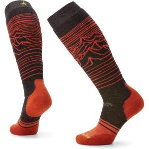 Smartwool Men’s Snowboard Full Cushion Iguchi Pattern Over the Calf Socks(Charcoal)
