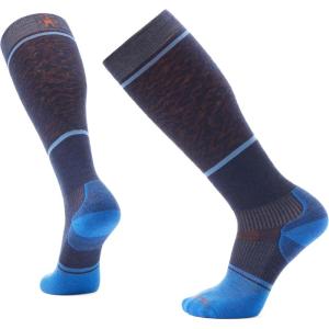 Smartwool Men’s Snowboard Targeted Cushion Retro Line Over The Calf Socks(Deep Navy)