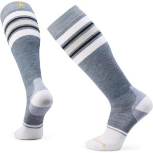 Smartwool Men’s Snowboard Targeted Cushion Stripe Extra Stretch Over The Calf Socks(Pewter Blue)