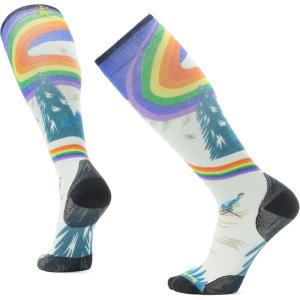 Smartwool Ski Zero Cushion Rainbow Trails Print Over The Calf Socks(Laguna Blue)