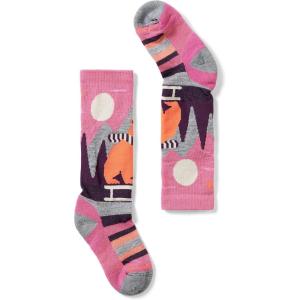 Smartwool Unisex Kid’s Ski Light Cushion Sleigh Bear Over The Calf Socks (Toddler/Little Big(Garden Pink)