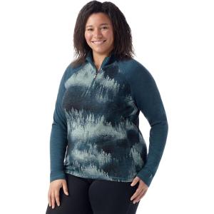 Smartwool Women’s Classic Thermal Merino Base Layer 1/4 Zip Plus(Twilight Foggy Pines)