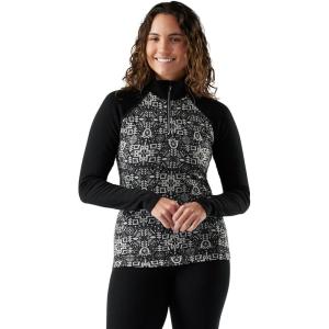 Smartwool Women’s Classic Thermal Merino Base Layer 1/4 Zip(Black Deco Floral)