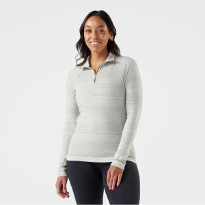 Smartwool Women’s Classic Thermal Merino Base Layer 1/4 Zip(Light Gray Color Shift)