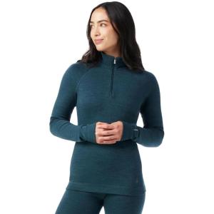 Smartwool Women’s Classic Thermal Merino Base Layer 1/4 Zip(Twilight Blue Heather)