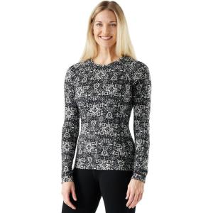 Smartwool Women’s Classic Thermal Merino Base Layer Crew(Black Deco Floral)