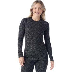 Smartwool Women’s Classic Thermal Merino Base Layer Crew(Black Digi Snow)