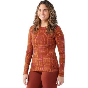 Smartwool Women’s Classic Thermal Merino Base Layer Crew(Pecan Brown Digi Plaid)