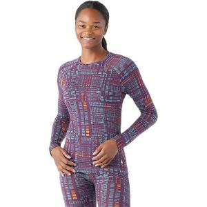 Smartwool Women’s Classic Thermal Merino Base Layer Crew(Purple Iris Digi Plaid)
