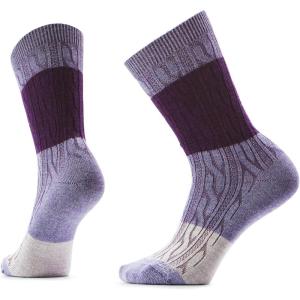 Smartwool Women’s Everyday Color Block Cable Crew Socks(Chalk Violet)