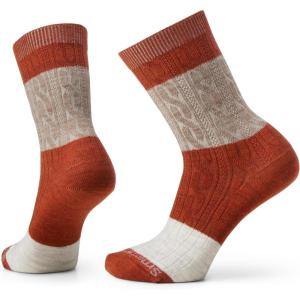 Smartwool Women’s Everyday Color Block Cable Crew Socks(Picante)