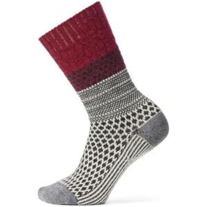 Smartwool Women’s Everyday Cozy Popcorn Cable Crew Socks(Tibetan Red)