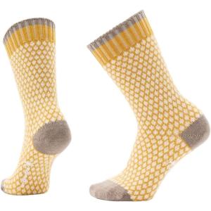 Smartwool Women’s Everyday Cozy Popcorn Polka Dot Crew Socks(Honey Gold)