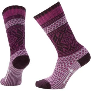 Smartwool Women’s Everyday Cozy Popcorn Snowflake Crew Socks(Meadow Mauve)