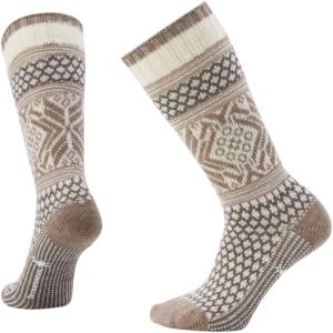 Smartwool Women’s Everyday Cozy Popcorn Snowflake Crew Socks(Moonbeam)