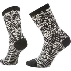 Smartwool Women’s Everyday Cozy Traditional Snowflake Crew Socks(Black)