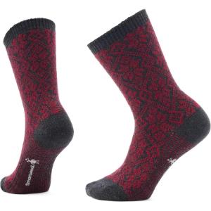 Smartwool Women’s Everyday Cozy Traditional Snowflake Crew Socks(Tibetan Red)