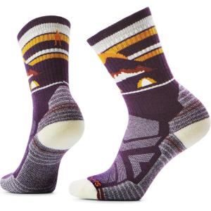 Smartwool Women’s Hike Light Cushion Mountain Moon Crew Socks(Purple Iris)