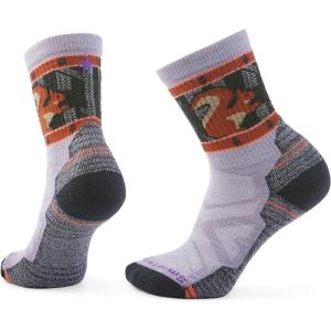 Smartwool Women’s Hike Light Cushion Squirrely Print Crew Socks(Purple Eclipse)
