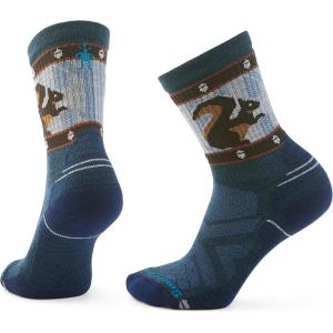 Smartwool Women’s Hike Light Cushion Squirrely Print Crew Socks(Twilight Blue)