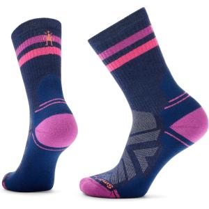 Smartwool Women’s Hike Light Cushion Tube Stripe Crew(Deep Navy-power Pink)