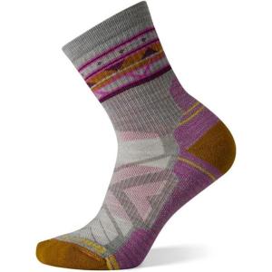 Smartwool Women’s Hike Light Cushion Zig Zag Valley Mid Crew Socks(Lunar Gray Heather)