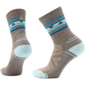 Smartwool Women’s Hike Light Cushion Zig Zag Valley Mid Crew Socks(Military Olive-fossil)