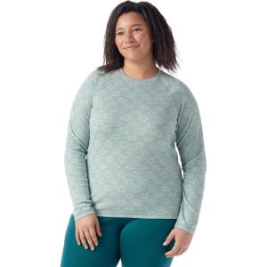 Smartwool Women’s Plus Size Classic Thermal Merino Base Layer Crew(Arctic Green Digi Snow)