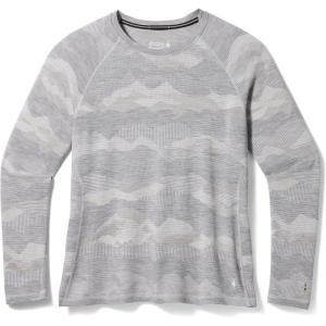 Smartwool Women’s Plus Size Classic Thermal Merino Base Layer Crew(Light Gray Mountain Scape)