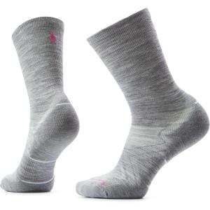 Smartwool Women’s Run Cold Weather Targeted Cushion Crew Socks(Light Gray/White)