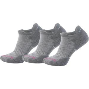 Smartwool Women’s Run Targeted Cushion Low Ankle Socks(Light Gray-white-3pk)
