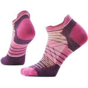 Smartwool Women’s Run Zero Cushion Stripe Low Ankle Socks(Garden Pink)