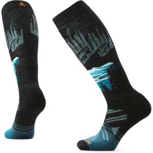 Smartwool Women’s Ski Full Cushion Alpine Auroras Over the Calf Socks(Black)