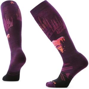 Smartwool Women’s Ski Full Cushion Alpine Auroras Over the Calf Socks(Purple Iris)