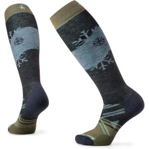 Smartwool Women’s Ski Full Cushion Snowpocalypse Pattern Over the Calf Socks(Charcoal)