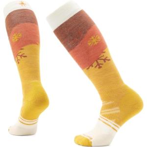 Smartwool Women’s Ski Full Cushion Snowpocalypse Pattern Over the Calf Socks(Honey Gold)