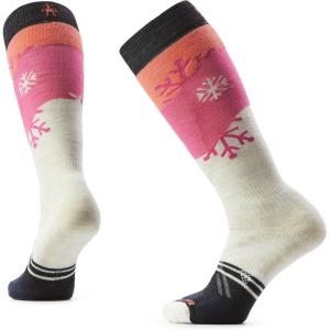 Smartwool Women’s Ski Full Cushion Snowpocalypse Pattern Over the Calf Socks(Moonbeam)