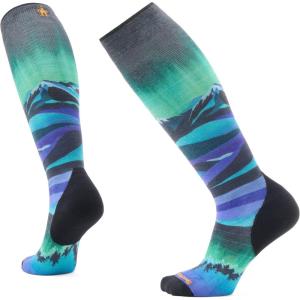 Smartwool Women’s Ski Targeted Cushion Compression Print Over the Calf Socks(Black)