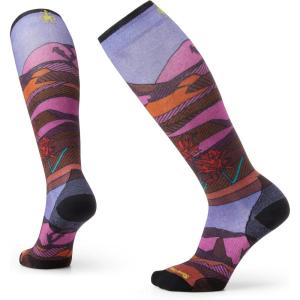 Smartwool Women’s Ski Zero Cushion Floral Field Print Over The Calf Socks(Picante)