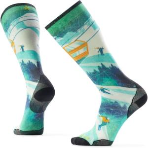 Smartwool Zero Cushion Ski Day Print Over The Calf Socks For Men and Women(Capri)