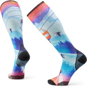 Smartwool Zero Cushion Ski Day Print Over The Calf Socks For Men and Women(Laguna Blue)