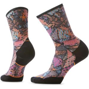 Smartwool womens Trail Run Targeted Cushion Triangle Prism Print Crew Socks(Garden Pink)