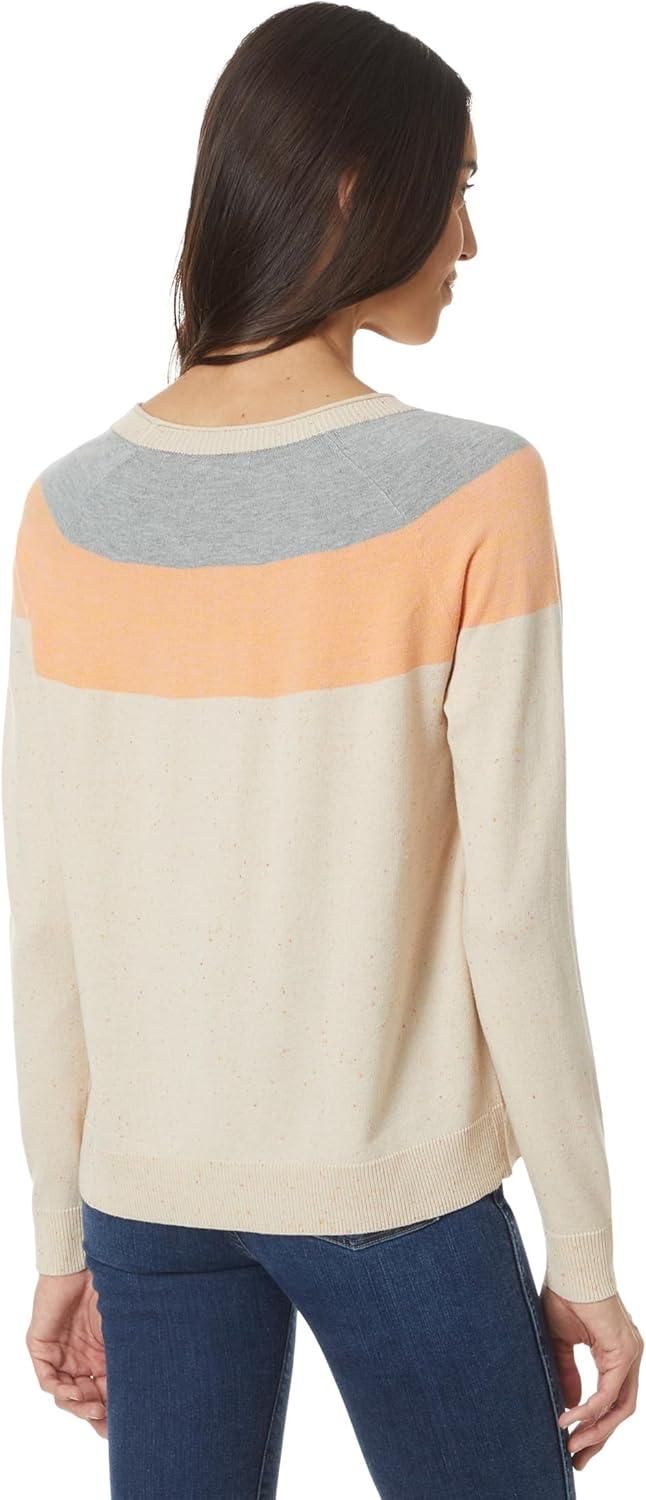 imageSmartwool Womens Edgewood Colorblock Crew SweaterAlmond Donegal