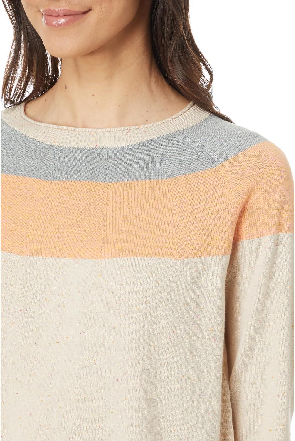 imageSmartwool Womens Edgewood Colorblock Crew SweaterAlmond Donegal